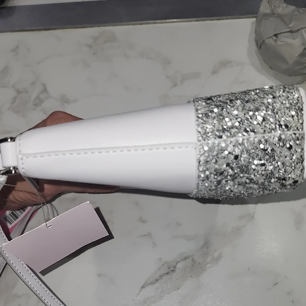 ☆Sale☆ Kate Spade New York Flash Glitter Crossbody Grey/ Silver - Picture 10 of 11